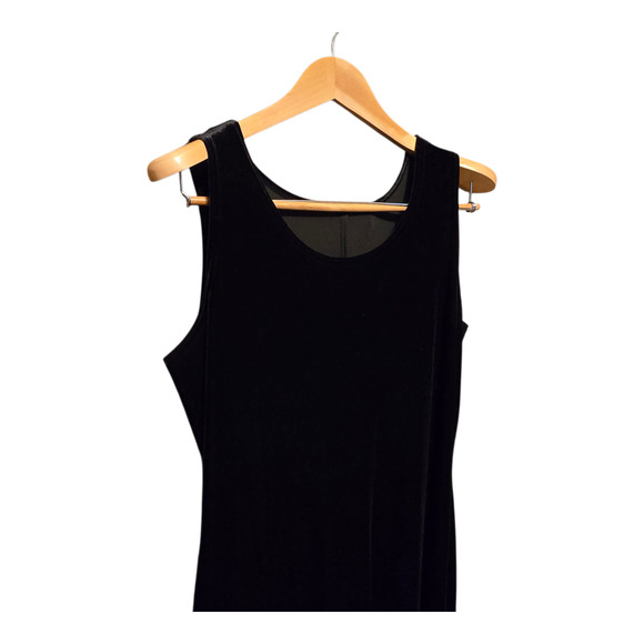 Whimsigoth Black Velvet Maxi Dress Womens Size Large Sleeveless Classic Gothic - Picture 3 of 8